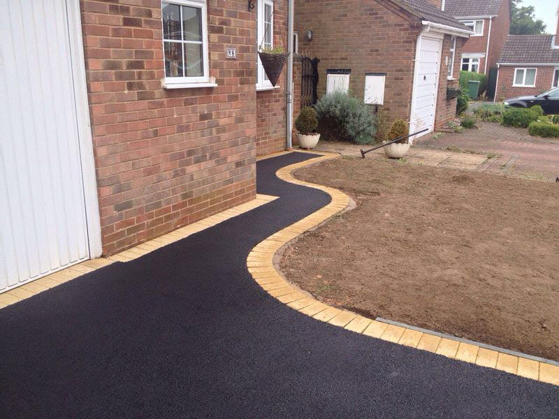recent installation for new tarmac driveway